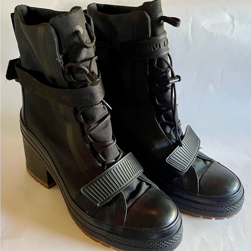 CONVERSE Combat Boots Womens 10 Black Chuck Taylor All Star Platform chunky heel - Picture 7 of 9